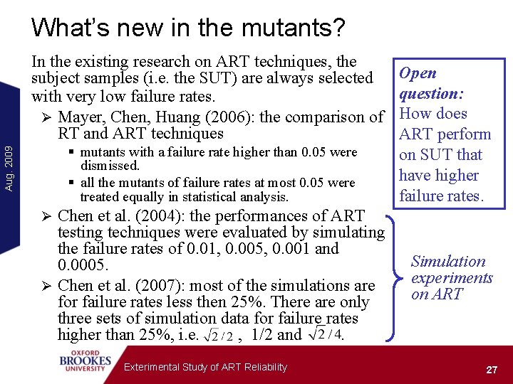What’s new in the mutants? In the existing research on ART techniques, the subject