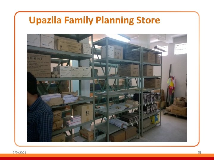 Upazila Family Planning Store 9/9/2021 25 