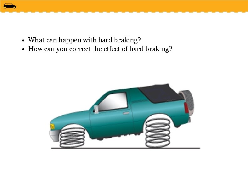  • What can happen with hard braking? • How can you correct the