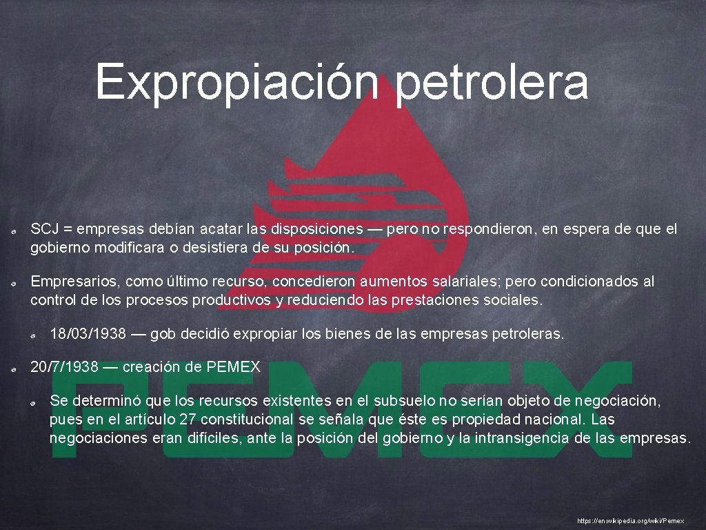 Expropiación petrolera SCJ = empresas debían acatar las disposiciones — pero no respondieron, en