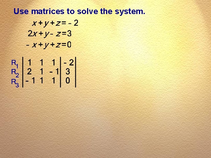 Use matrices to solve the system. 