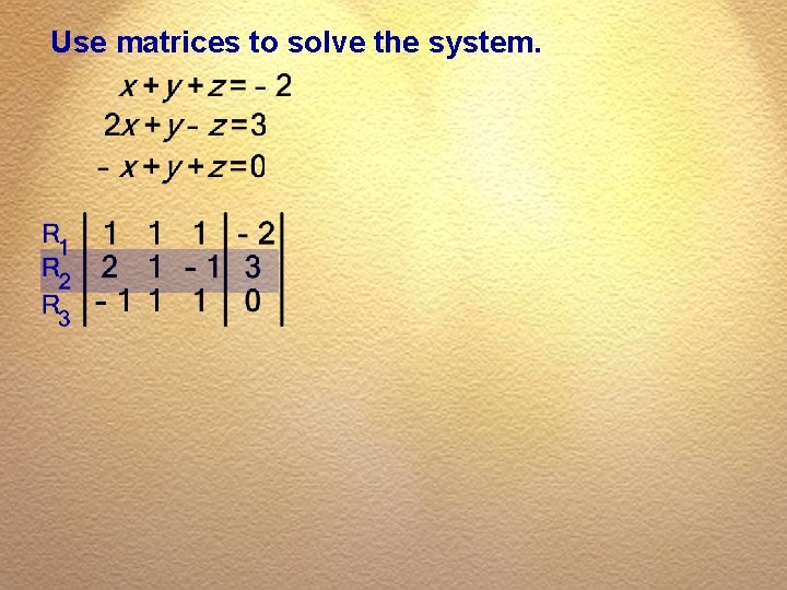 Use matrices to solve the system. 