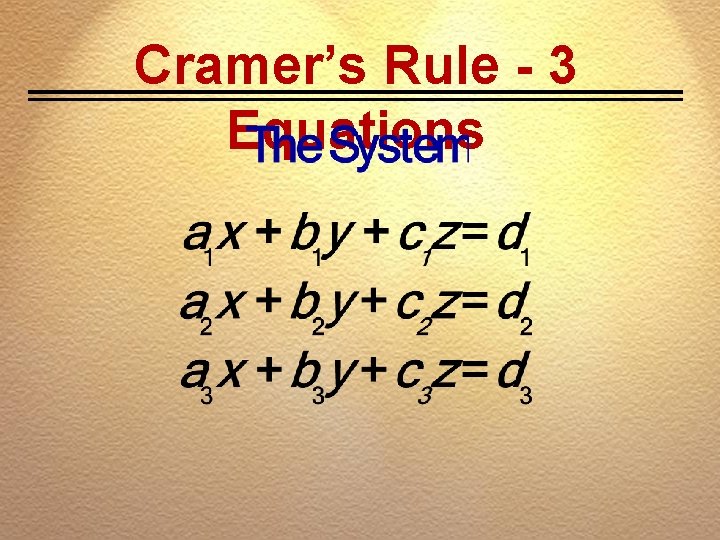 Cramer’s Rule - 3 Equations 