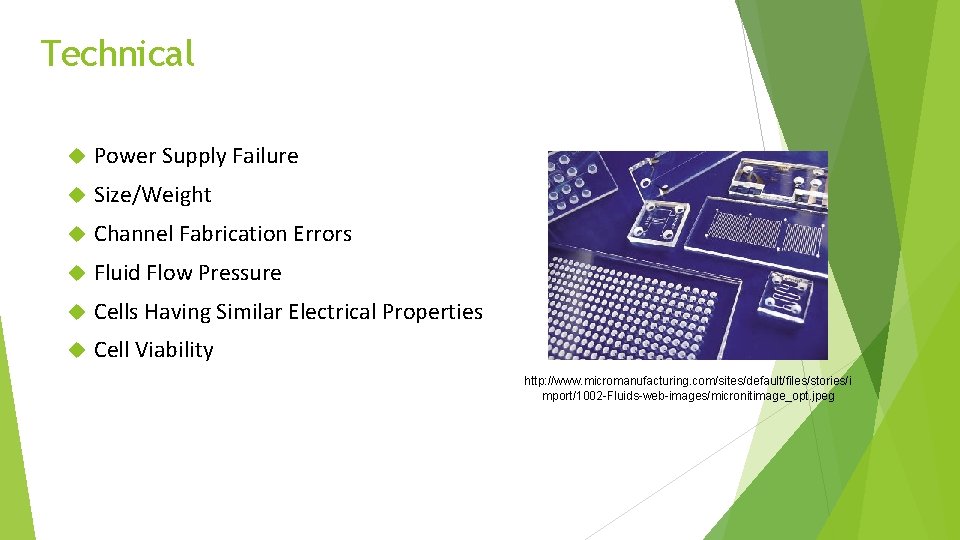 Technical Power Supply Failure Size/Weight Channel Fabrication Errors Fluid Flow Pressure Cells Having Similar