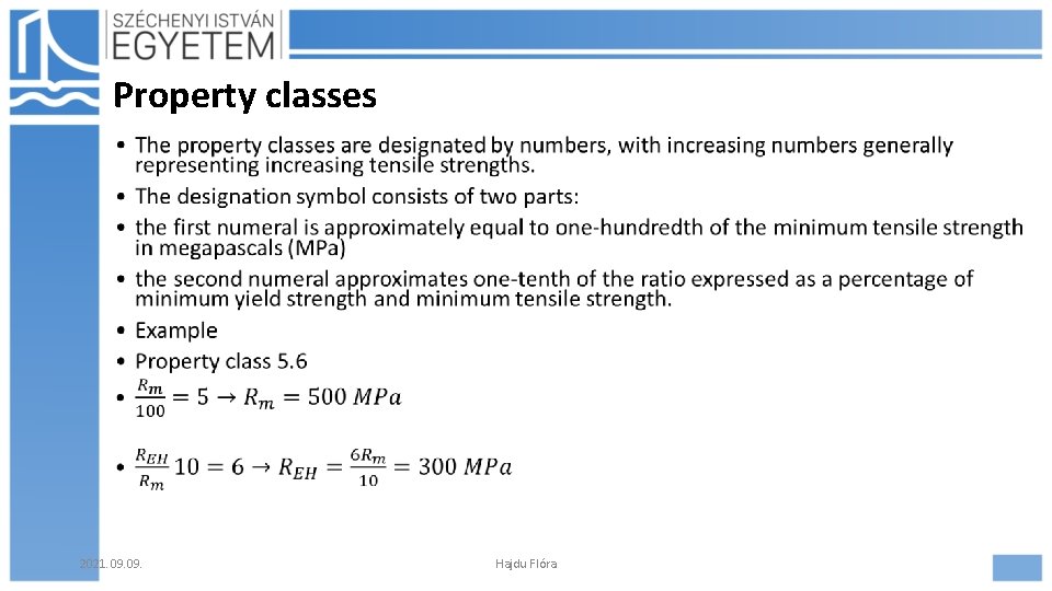 Property classes • 2021. 09. Hajdu Flóra 