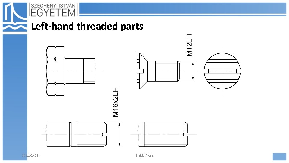 Left-hand threaded parts 2021. 09. Hajdu Flóra 