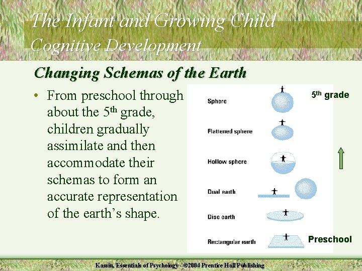 The Infant and Growing Child Cognitive Development Changing Schemas of the Earth • From