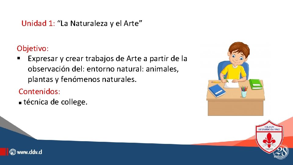 Unidad 1: “La Naturaleza y el Arte” Objetivo: § Expresar y crear trabajos de