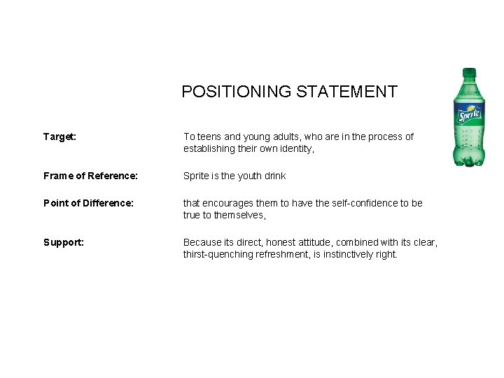 POSITIONING STATEMENT Target: To teens and young adults, who are in the process of