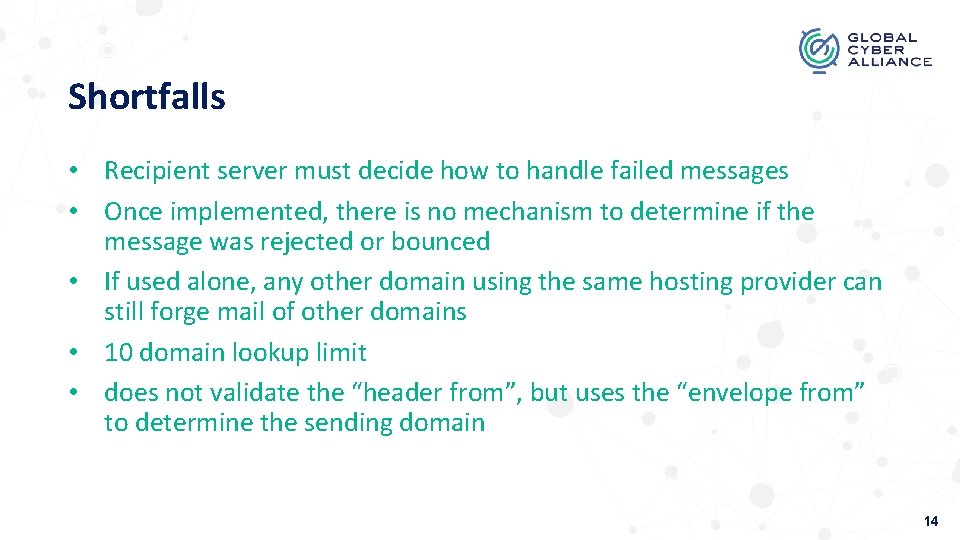 Shortfalls • Recipient server must decide how to handle failed messages • Once implemented,