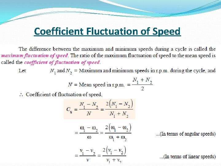 Coefficient Fluctuation of Speed 