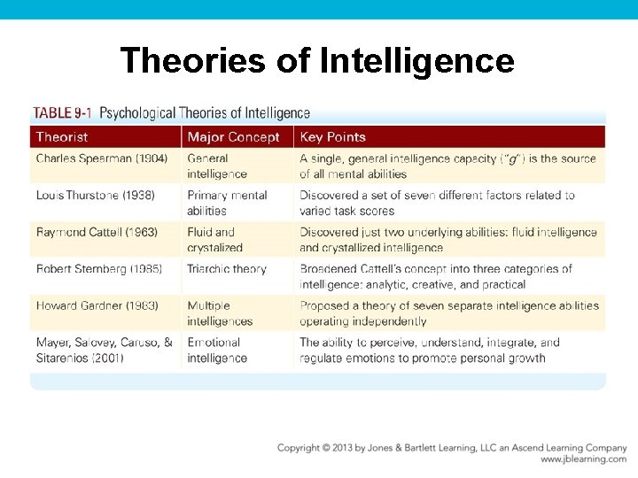 Theories of Intelligence 