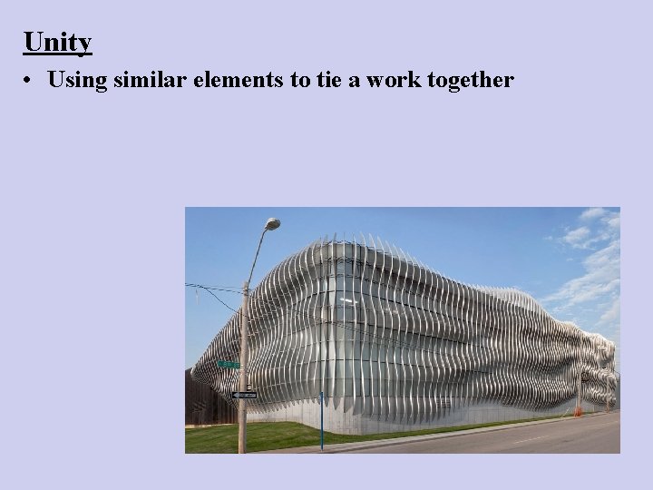 Unity • Using similar elements to tie a work together 