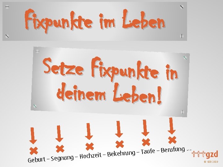 Fixpunkte im Leben Setze Fixpunkte in deinem Leben! fung … Geburt – Se –