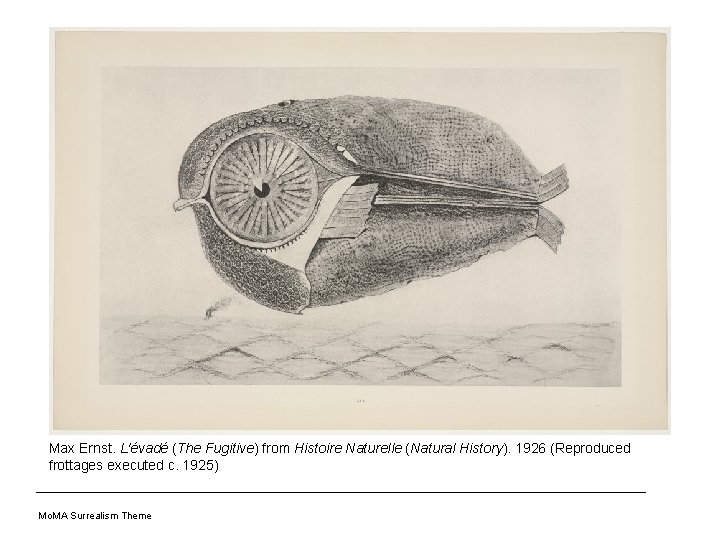 Max Ernst. L'évadé (The Fugitive) from Histoire Naturelle (Natural History). 1926 (Reproduced frottages executed