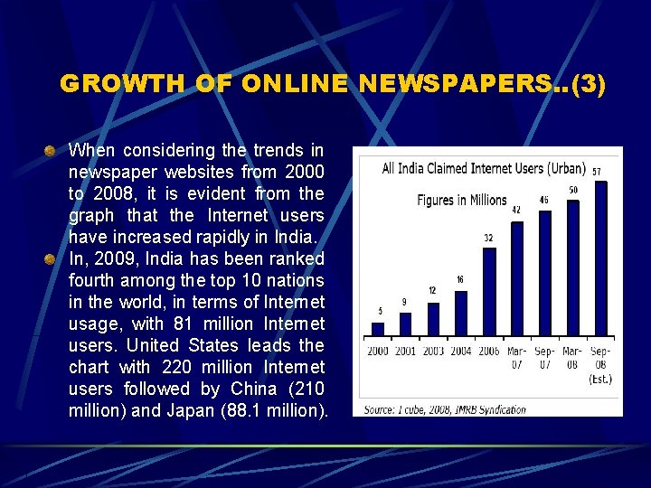 GROWTH OF ONLINE NEWSPAPERS. . (3) When considering the trends in newspaper websites from