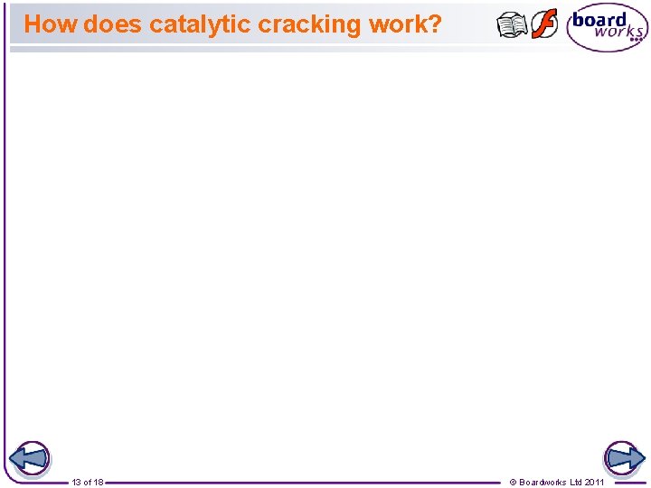 How does catalytic cracking work? 13 of 18 © Boardworks Ltd 2011 