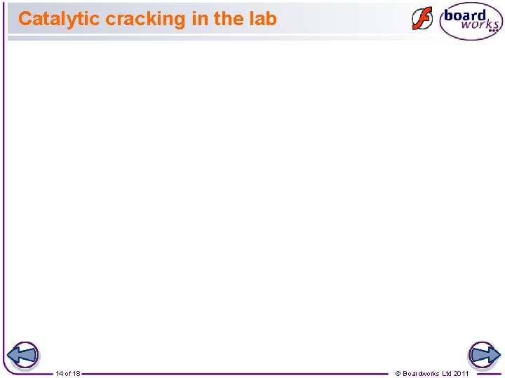 Catalytic cracking in the lab 14 of 18 © Boardworks Ltd 2011 