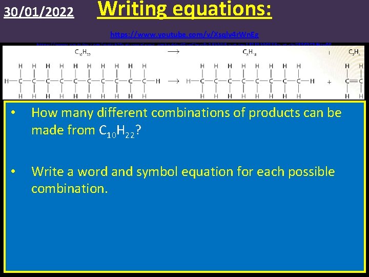 30/01/2022 Writing equations: https: //www. youtube. com/v/Xsqlv 4 r. Wn. Eg https: //www. youtube.