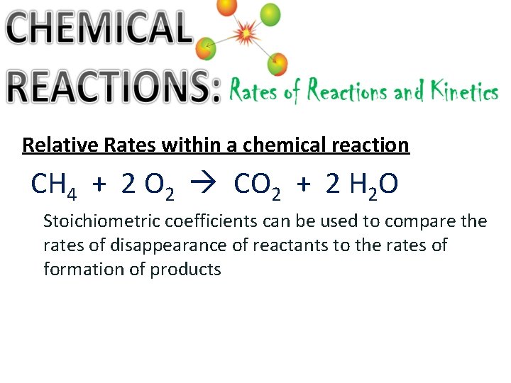Relative Rates within a chemical reaction CH 4 + 2 O 2 CO 2