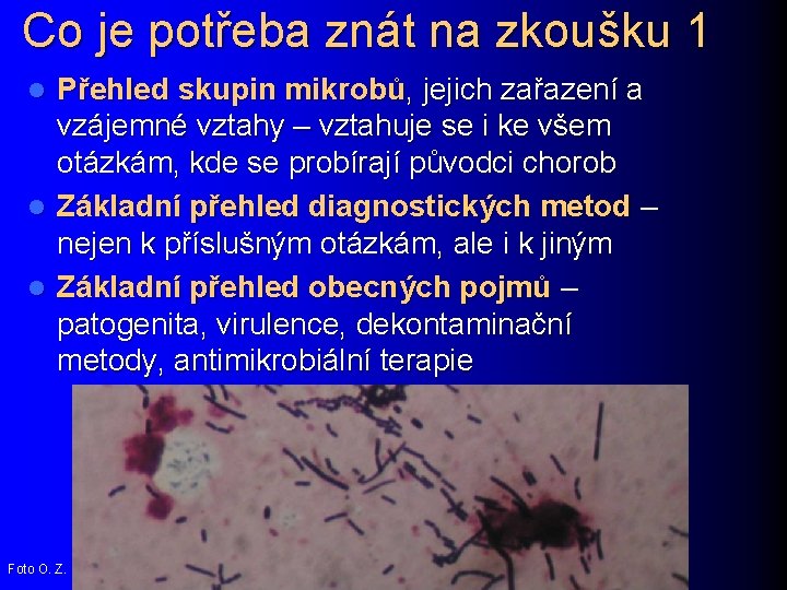 Co je potřeba znát na zkoušku 1 Přehled skupin mikrobů, jejich zařazení a vzájemné