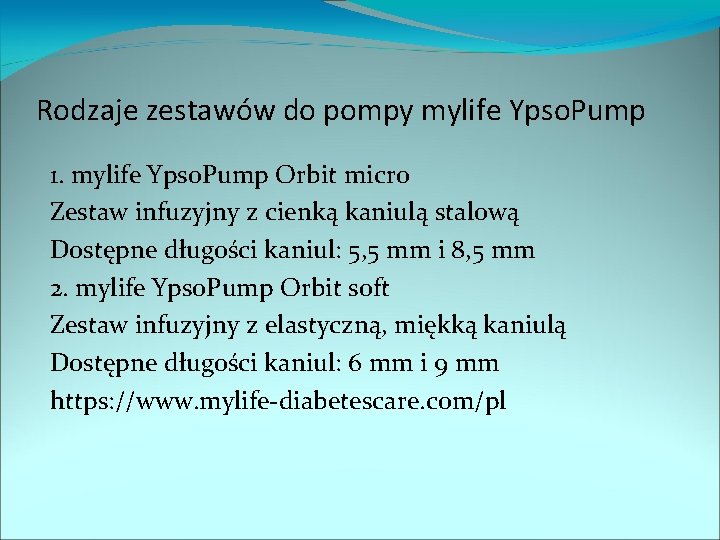 Rodzaje zestawów do pompy mylife Ypso. Pump 1. mylife Ypso. Pump Orbit micro Zestaw