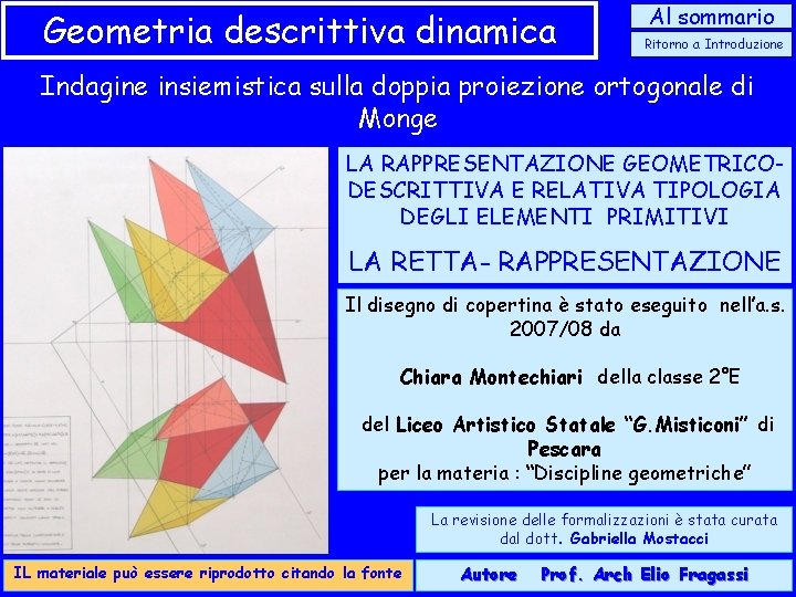 Geometria Descrittiva Dinamica Al Sommario Ritorno A Introduzione