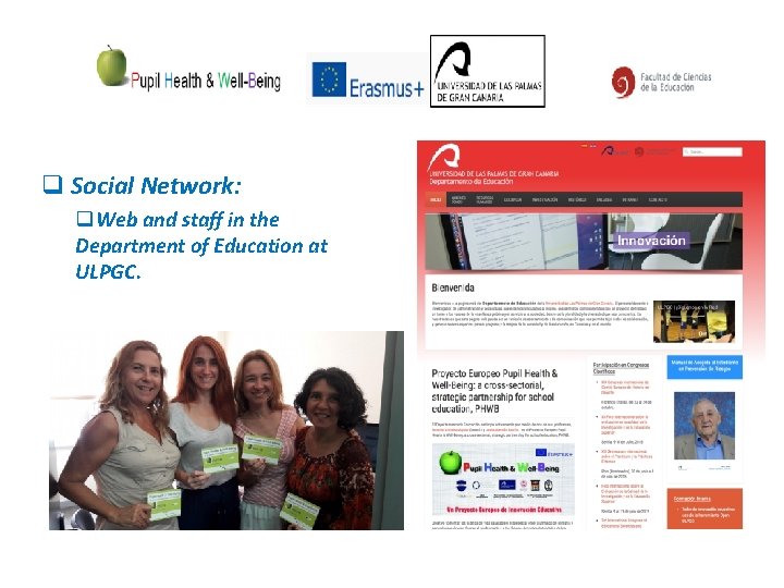 q Social Network: q. Web and staff in the Department of Education at ULPGC.