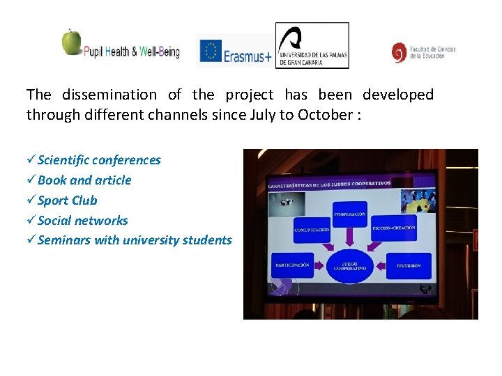 The dissemination of the project has been developed through different channels since July to