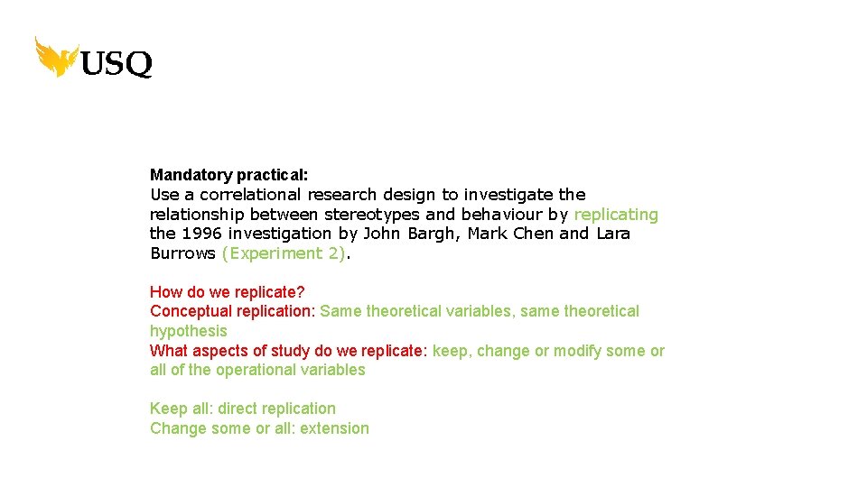 Mandatory practical: Use a correlational research design to investigate the relationship between stereotypes and