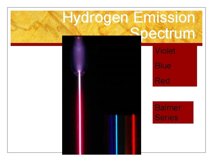 Hydrogen Emission Spectrum Violet Blue Red Balmer Series Hydrogen Emission Spectrum Violet Blue Red Balmer Series