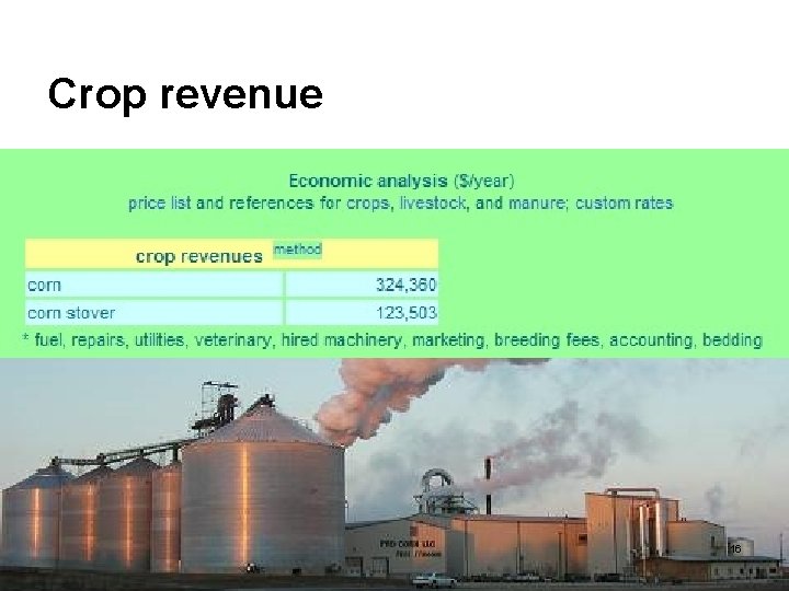 Crop revenue 16 