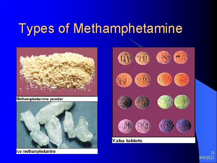 Types of Methamphetamine l 8 9/9/2021 