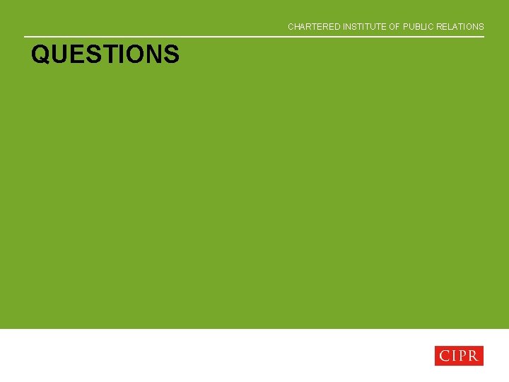 CHARTERED INSTITUTE OF PUBLIC RELATIONS QUESTIONS 