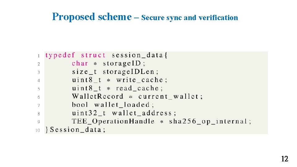 Proposed scheme – Secure sync and verification 12 
