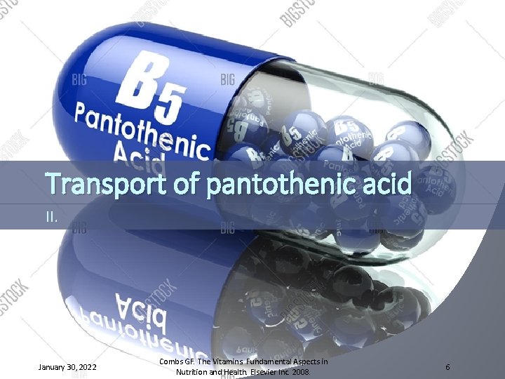 Transport of pantothenic acid II. January 30, 2022 Combs GF. The Vitamins. Fundamental Aspects