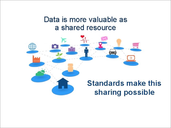 Data is more valuable as a shared resource Standards make this sharing possible OGC