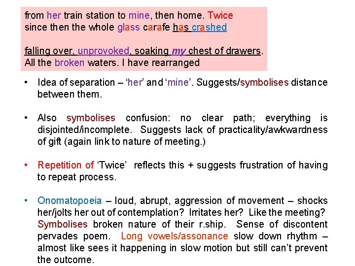 from her train station to mine, then home. Twice since then the whole glass