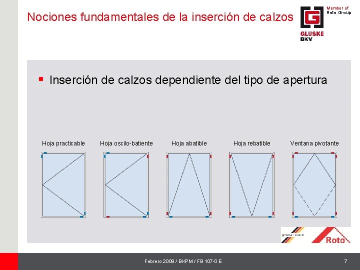 Nociones fundamentales de la inserción de calzos Member of Roto Group § Inserción de