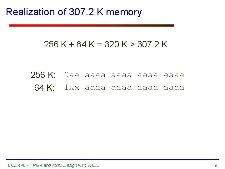 Realization of 307. 2 K memory 256 K + 64 K = 320 K