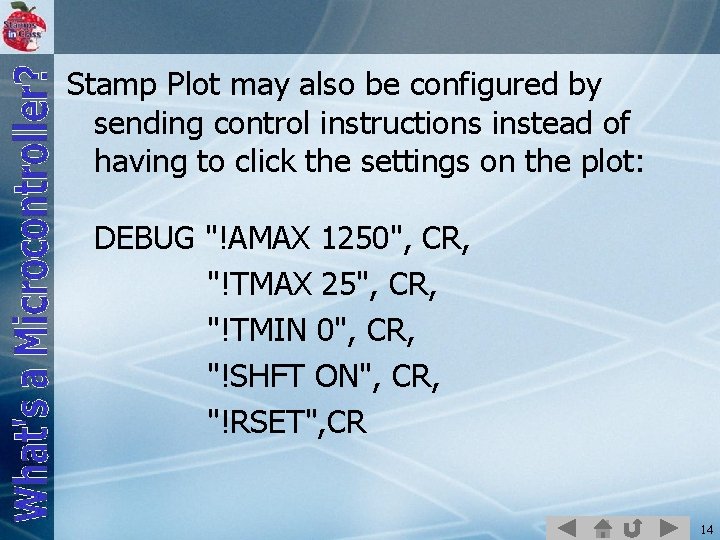 Stamp Plot may also be configured by sending control instructions instead of having to