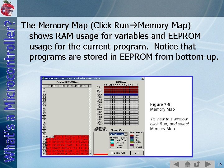 The Memory Map (Click Run Memory Map) shows RAM usage for variables and EEPROM