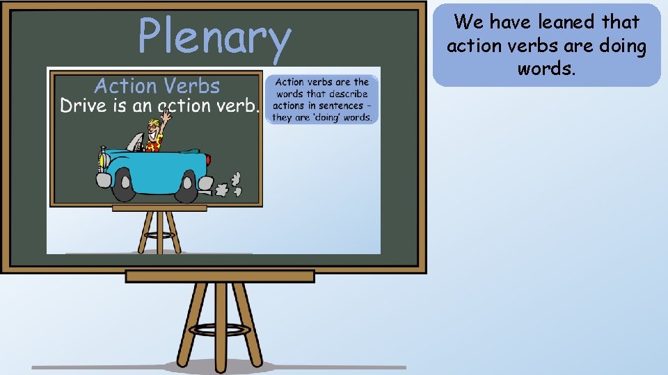 Plenary We have leaned that So, what we have action verbs are doing learned