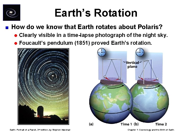 Earth’s Rotation < How do we know that Earth rotates about Polaris? = Clearly