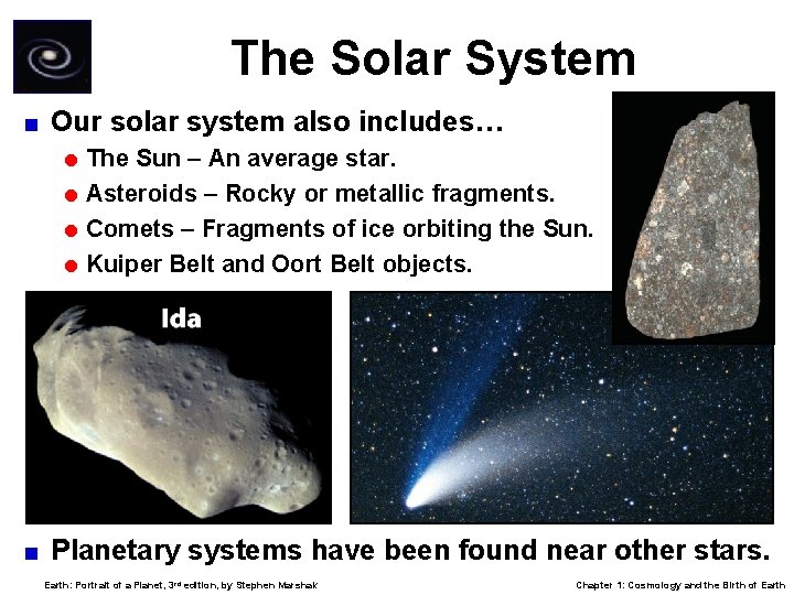 The Solar System < Our solar system also includes… = The Sun – An