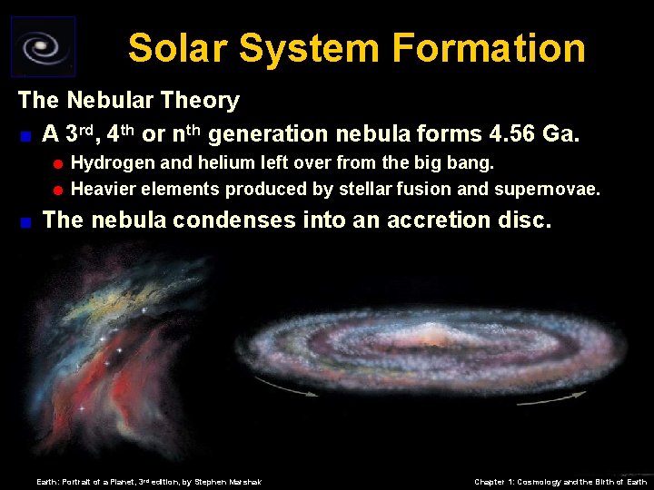 Solar System Formation The Nebular Theory < A 3 rd, 4 th or nth
