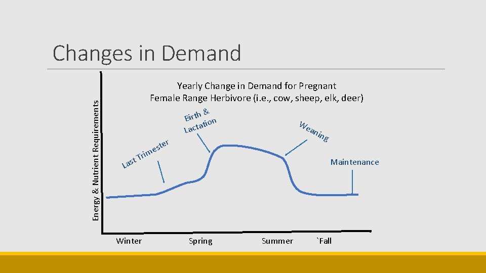 Energy & Nutrient Requirements Changes in Demand Yearly Change in Demand for Pregnant Female
