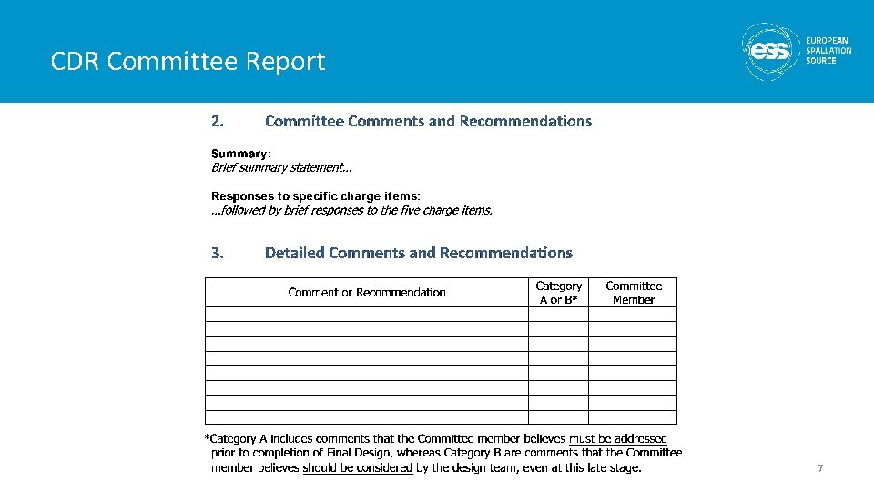 CDR Committee Report 7 