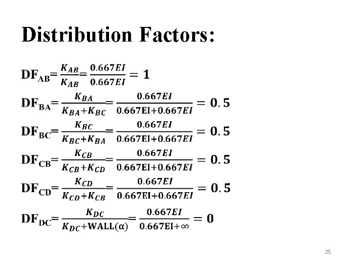 Distribution Factors: • 25 