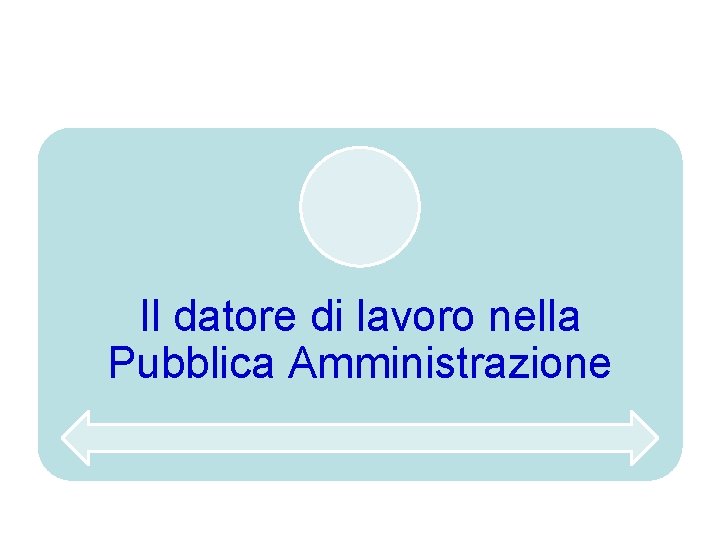 Il datore di lavoro nella Pubblica Amministrazione 